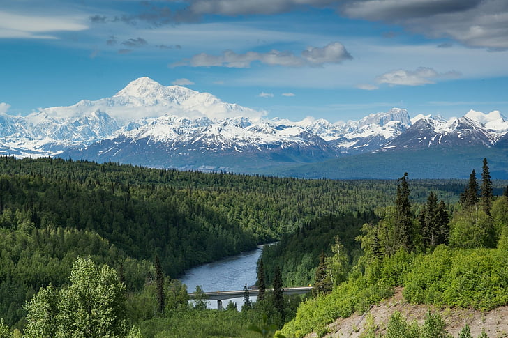 summer in Alaska, viewing Denali and the mountain range, mission