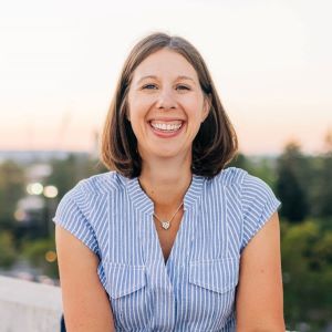 image of smiling woman outside