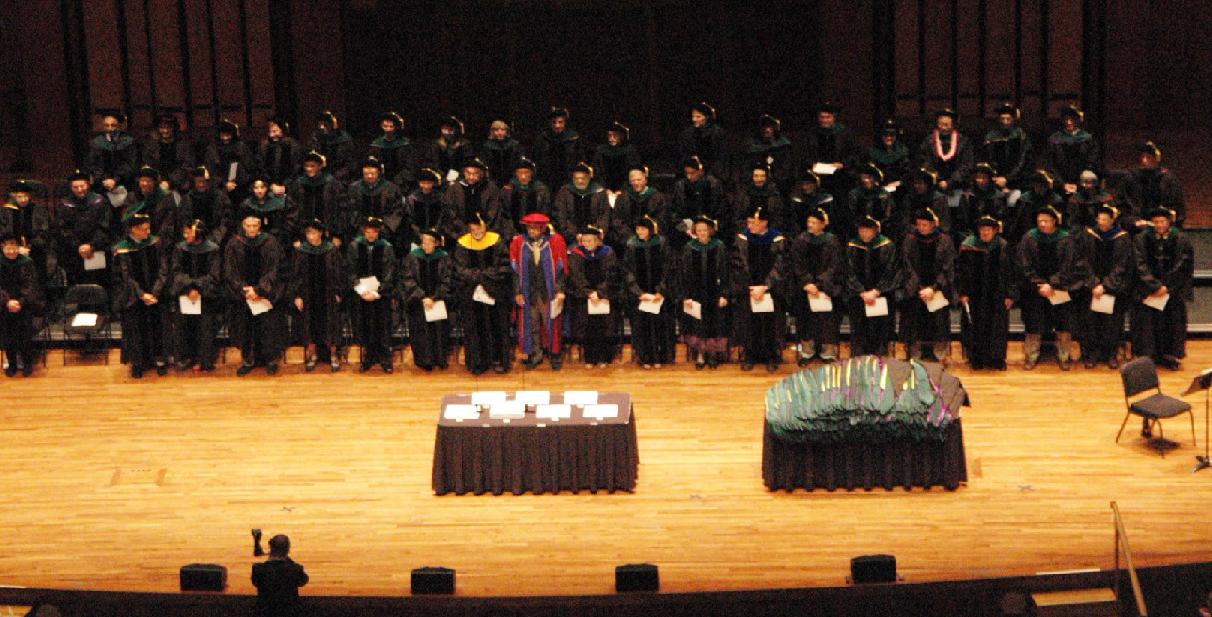 UW Medicine faculty during hooding graduation ceremony