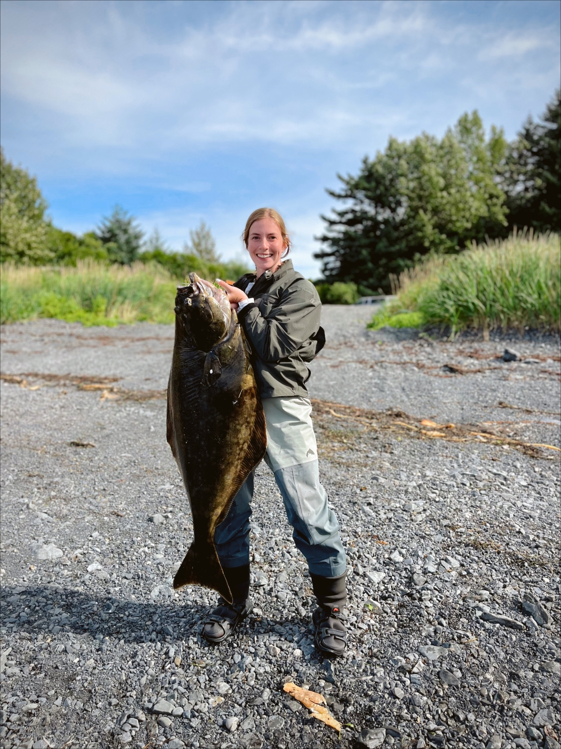 Alyssa Randall poses with a large fish.
