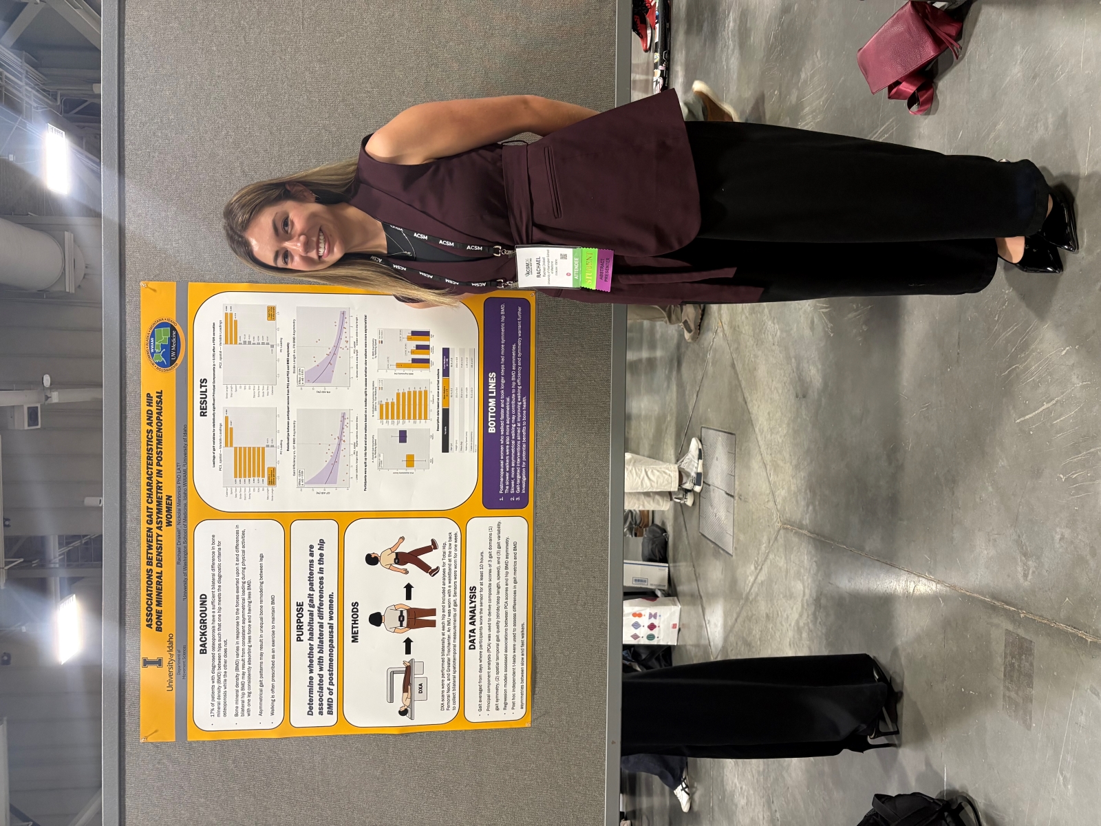 Rachael Driskell stands in front of her research poster about gait issues