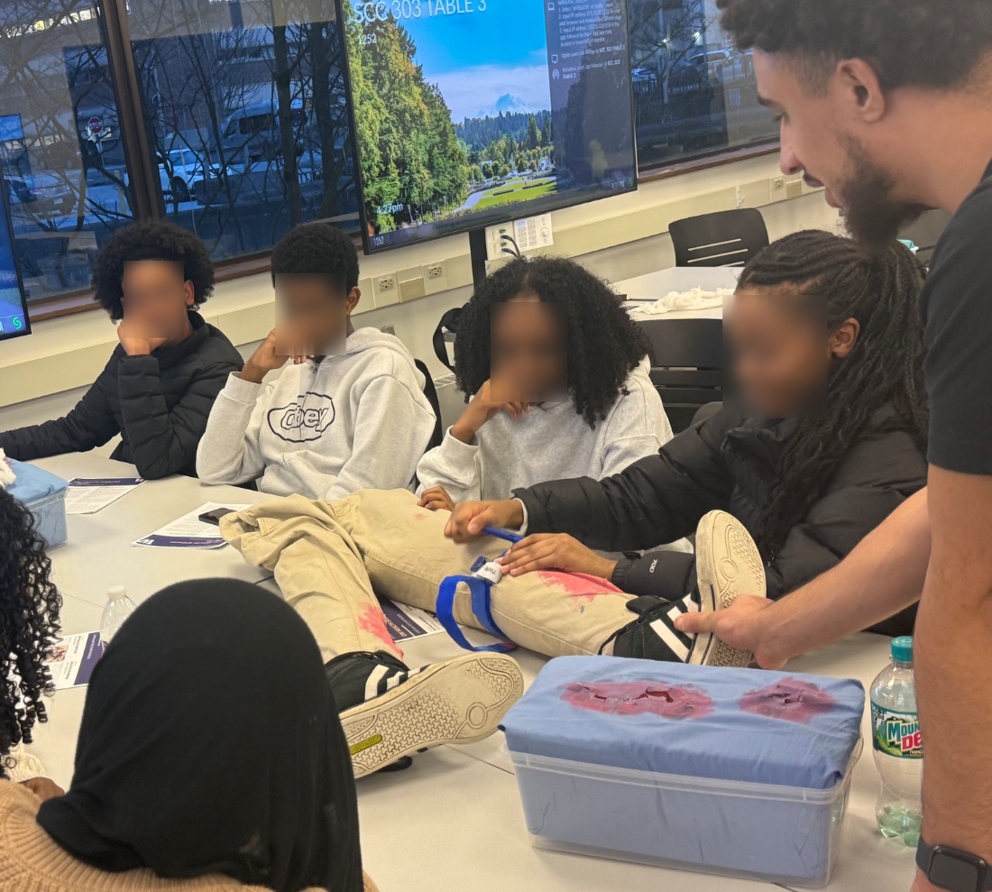 Gharib leads a workshop with students